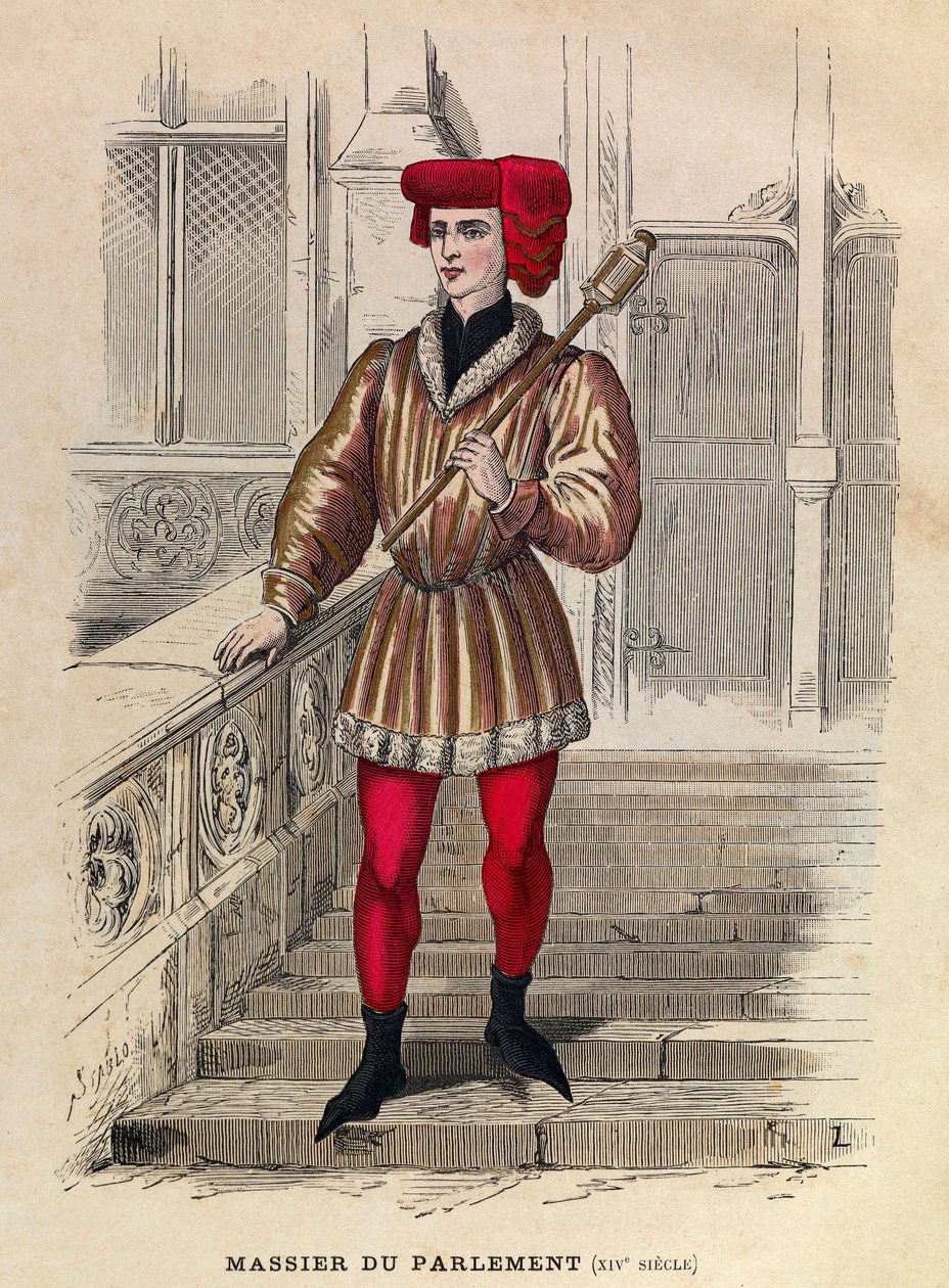 Massier du parlement de Paris au 14th century - Mace bearer of the Paris Parlement de Anonymous Anonymous