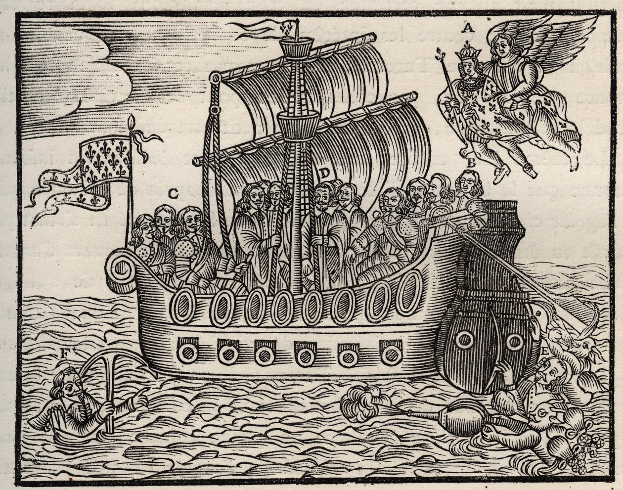 Panfleto político de Mazarinade: apesar de Mazarin os açoitadores asseguram a salvação do Estado. cerca de 1649. Madeira pesada. Coleção privada. de Anonymous Anonymous