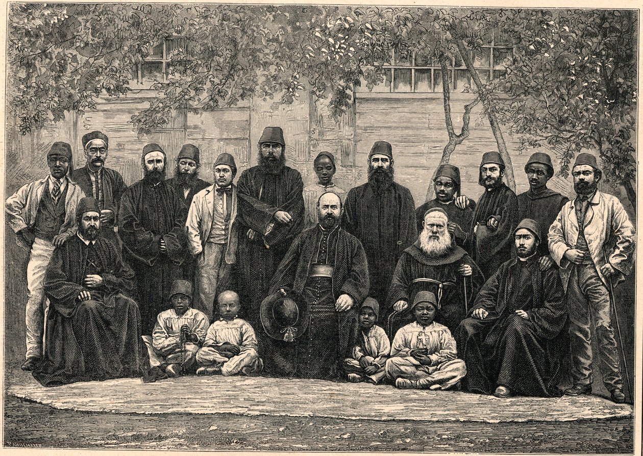 Monsenhor Daniel Comboni (1831-1881) e os missionários partiram com ele do Cairo para Cartum no dia 26 de Janeiro. de Anonymous Anonymous