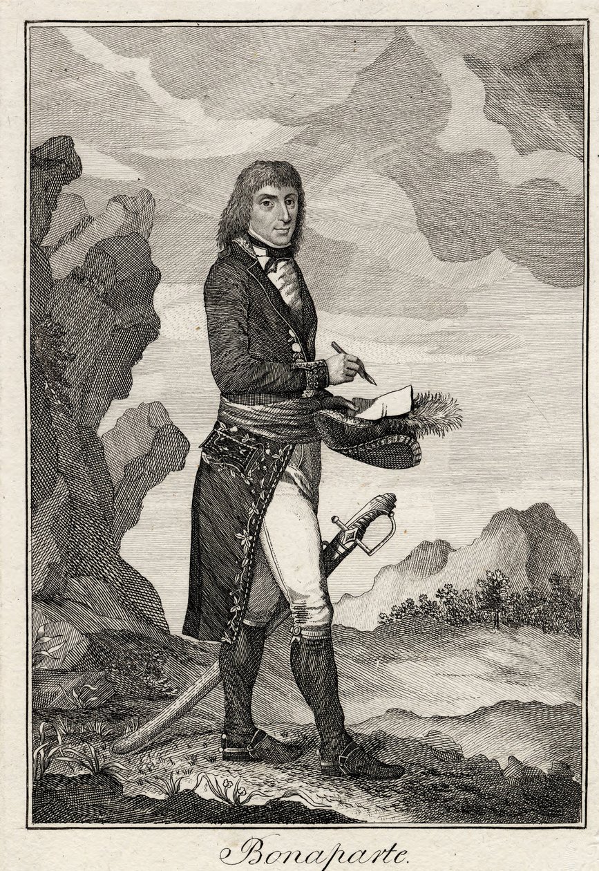 Napoleon Bonaparte - Anónimo - 1797 - Gravura em cobre - 16,2x11,1 - Colecção Privada de Anonymous Anonymous