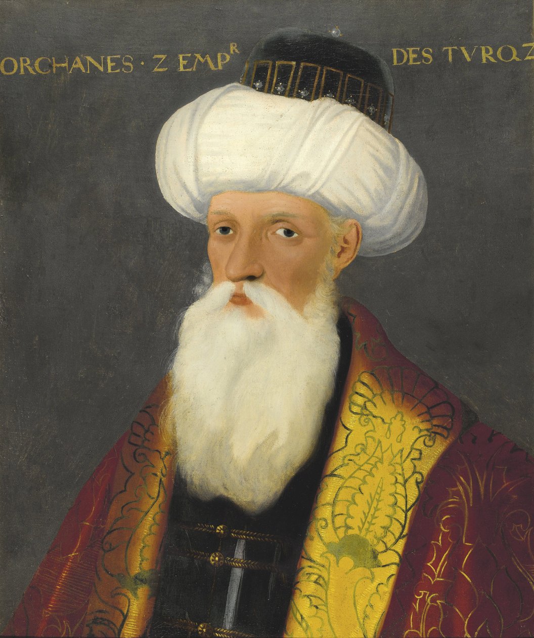 Orhan, Orkhan ou Urchan - Retrato de Orhan I (1281-1362), Sultão do Império Otomano par Anónimo, Início do cen. 19 - Óleo sobre tela, 65x54 - Colecção Privada de Anonymous Anonymous