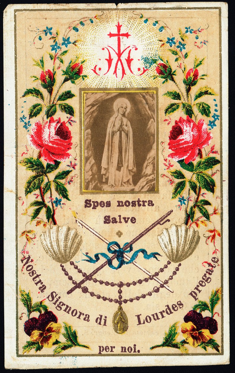Imagem piedosa de Nossa Senhora de Lourdes. Colecção privada do século XX de Anonymous Anonymous