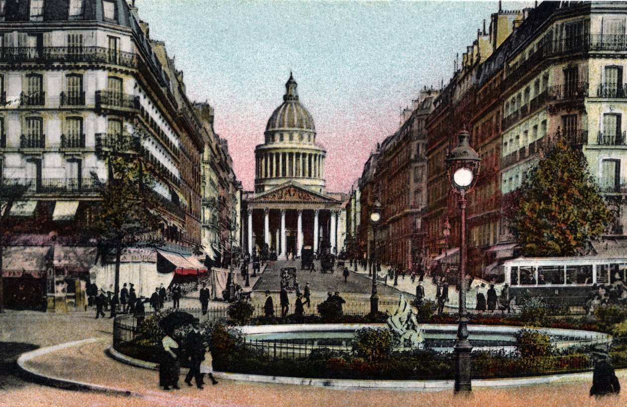 Paris: vista da rue Soufflot e do Pantheon. Fotografia de 1920 no "Álbum Artístico" da cidade de Paris. Coleção particular. de Anonymous Anonymous