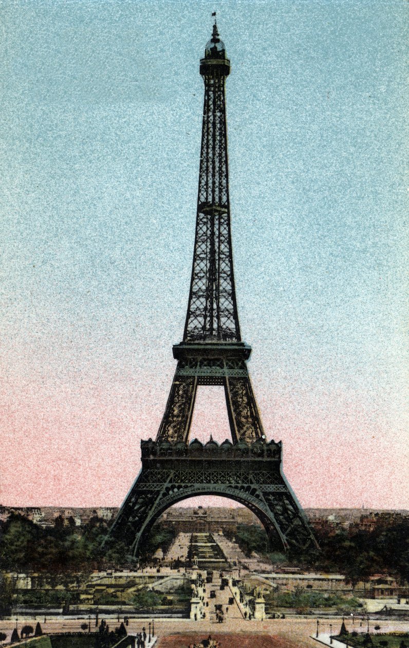 Paris: vista da Torre Eiffel, construída entre 1887 e 1889 por Gustave Eiffel (1832-1923). Fotografia de 1920 no "Álbum Artístico" da cidade de Paris. Coleção particular. de Anonymous Anonymous