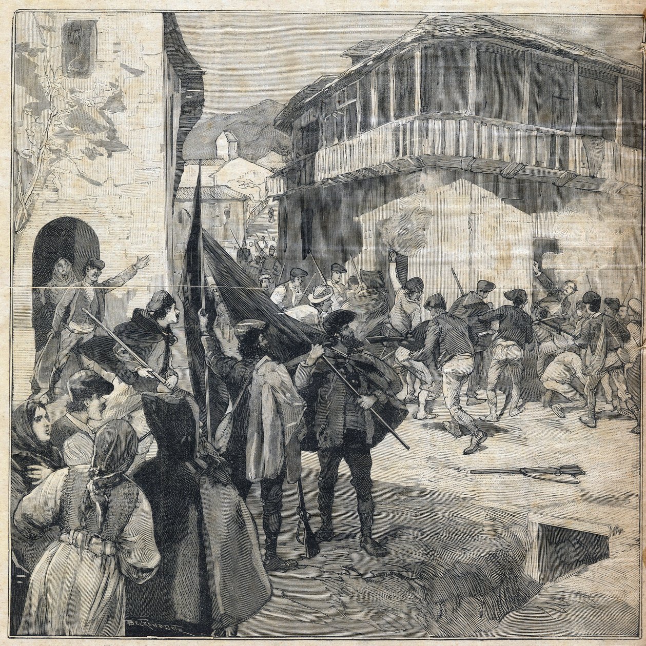 A insurreição dos camponeses na Sicília. Gravura em "Le Petit Parisien" em 31/12/1893. de Anonymous Anonymous