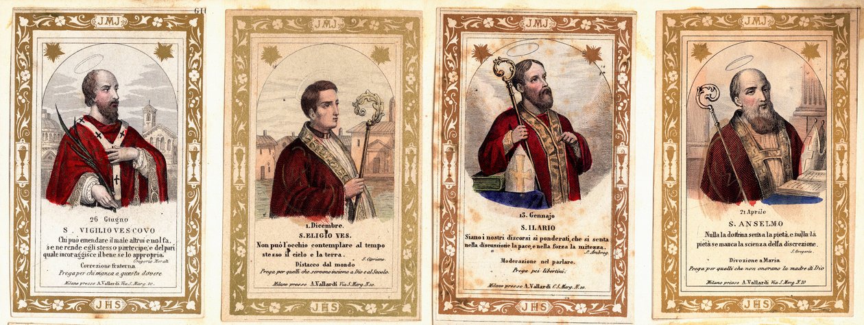 Imagem penetrante: "A Eveque de Santa Vigília de Trento (Vigilio di Trento), a Eveque de Santa Eloi de Noyon (Sant
