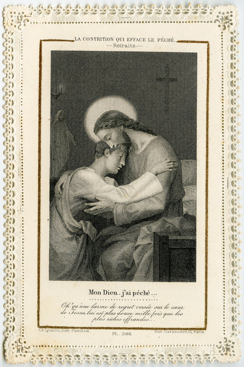 Imagem piedosa: Um pecador que confia em Cristo para apagar os seus pecados (gravura) de Anonymous Anonymous