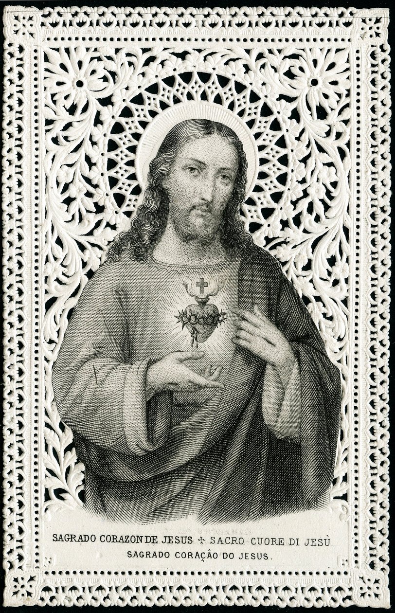 Imagem piedosa: Jesus com coração sagrado (gravura) de Anonymous Anonymous