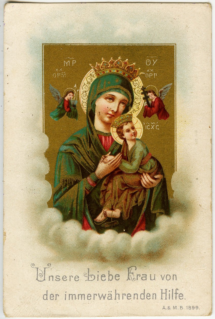 Imagem piedosa: Nossa querida senhora da Ajuda Perpétua (cromolitografia) de Anonymous Anonymous