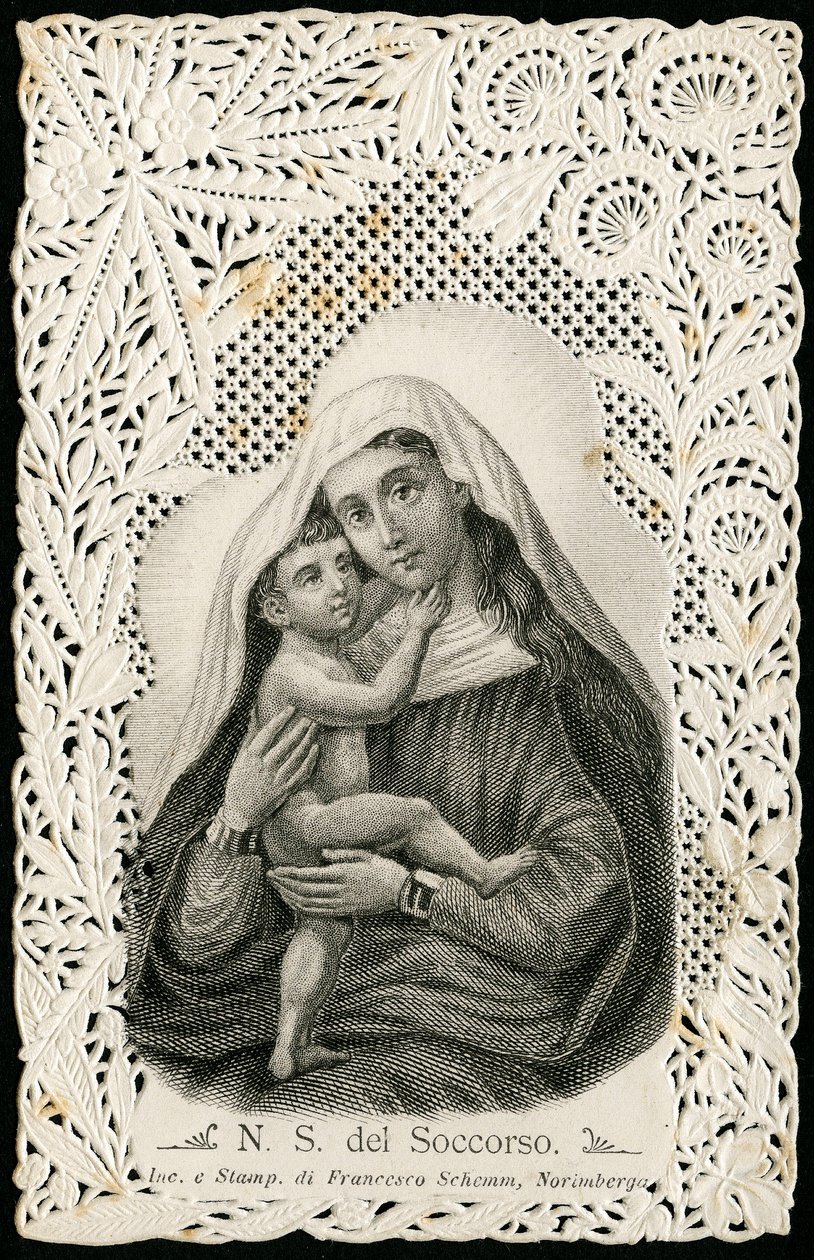 Imagem piedosa: Nossa Senhora da boa ajuda, com Jesus (gravura) de Anonymous Anonymous