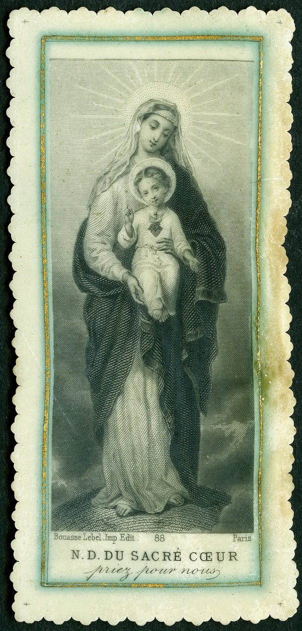 Imagem piedosa: Nossa Senhora do Sagrado Coração (gravura) de Anonymous Anonymous