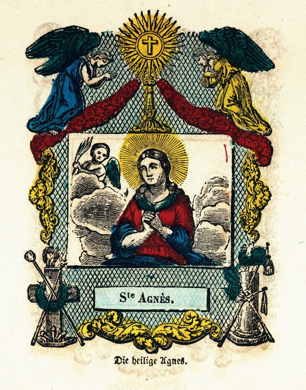 Imagem piedosa: Santa Agnes. Gravura do século XIX Colecção privada de Anonymous Anonymous