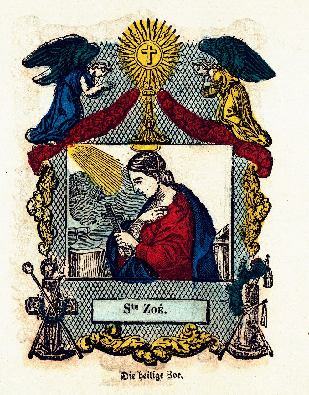 Imagem piedosa: Santa Zoe. Gravura do século XIX Colecção privada de Anonymous Anonymous