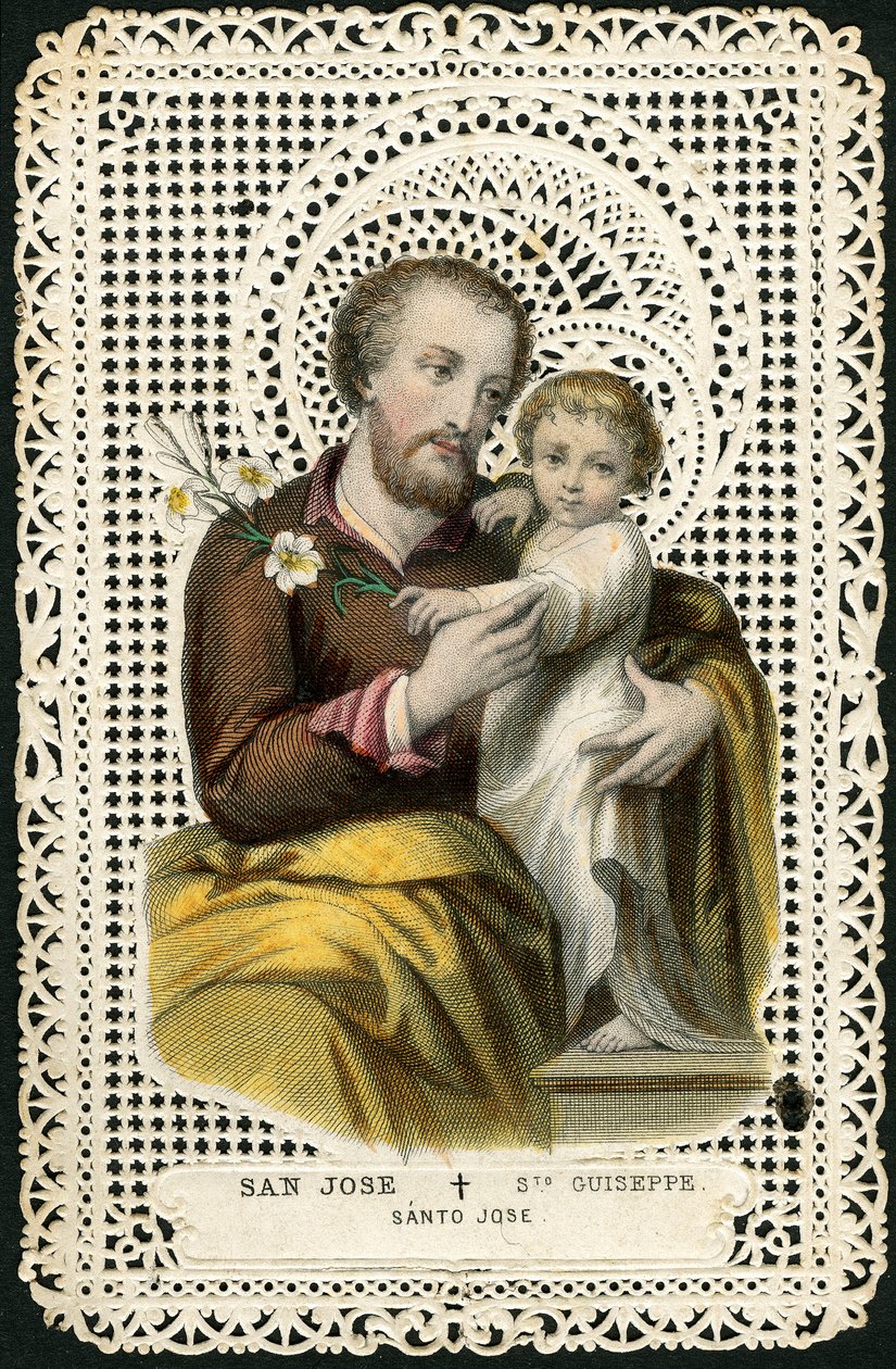 Imagem piedosa: São José e Jesus (gravura) de Anonymous Anonymous