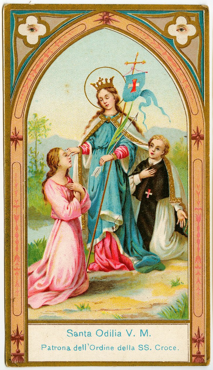 Imagem piedosa: Santo Odile de Alsace padroeira dos Cânones Regulares da Ordem da Santa Cruz (cromolitografia) de Anonymous Anonymous