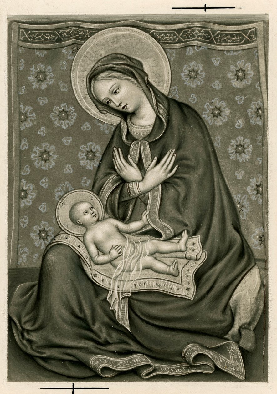 Imagem piedosa: A Virgem e Jesus (estampa) de Anonymous Anonymous