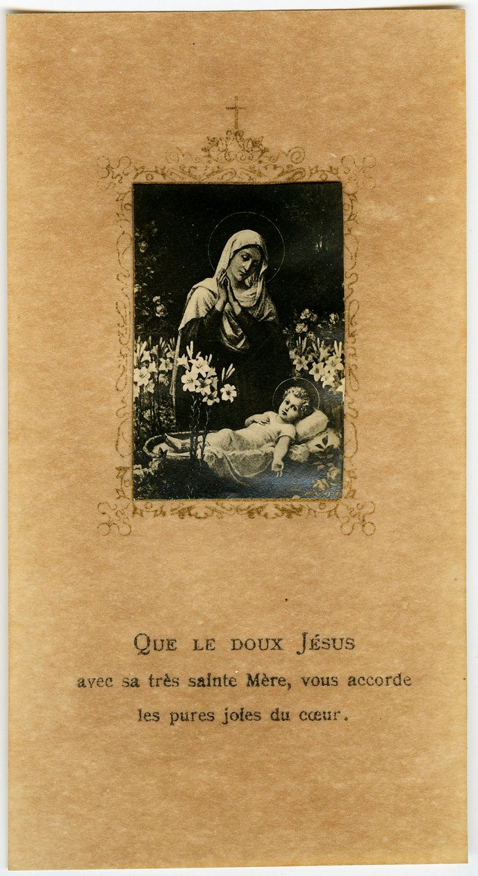 Imagem piedosa: A Virgem e Jesus (estampa) de Anonymous Anonymous