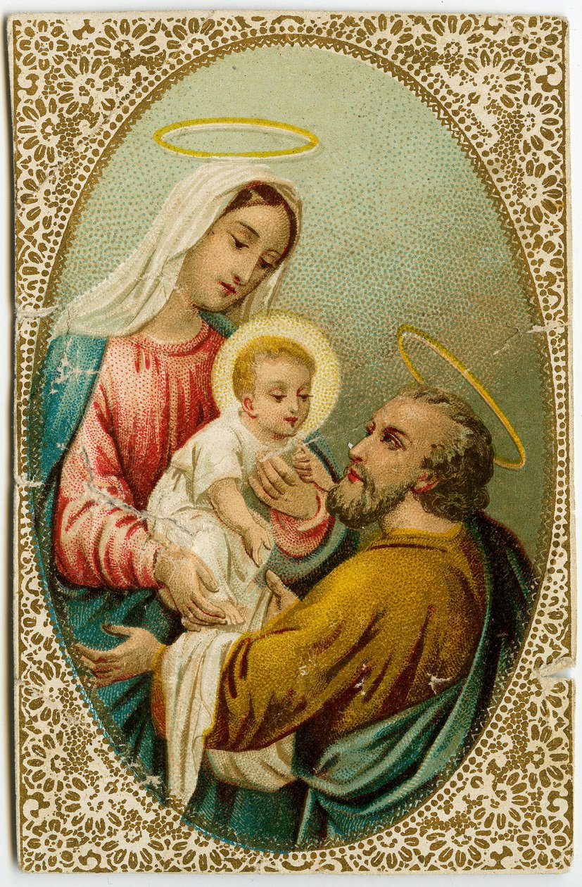 Imagem piedosa: A santa família (cromolitografia) de Anonymous Anonymous
