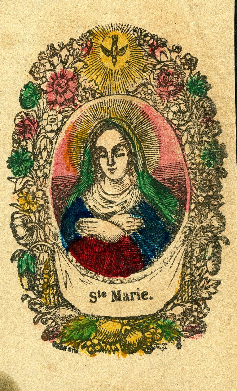 Imagem piedosa: A Virgem Maria (Impressão epinal) de Anonymous Anonymous