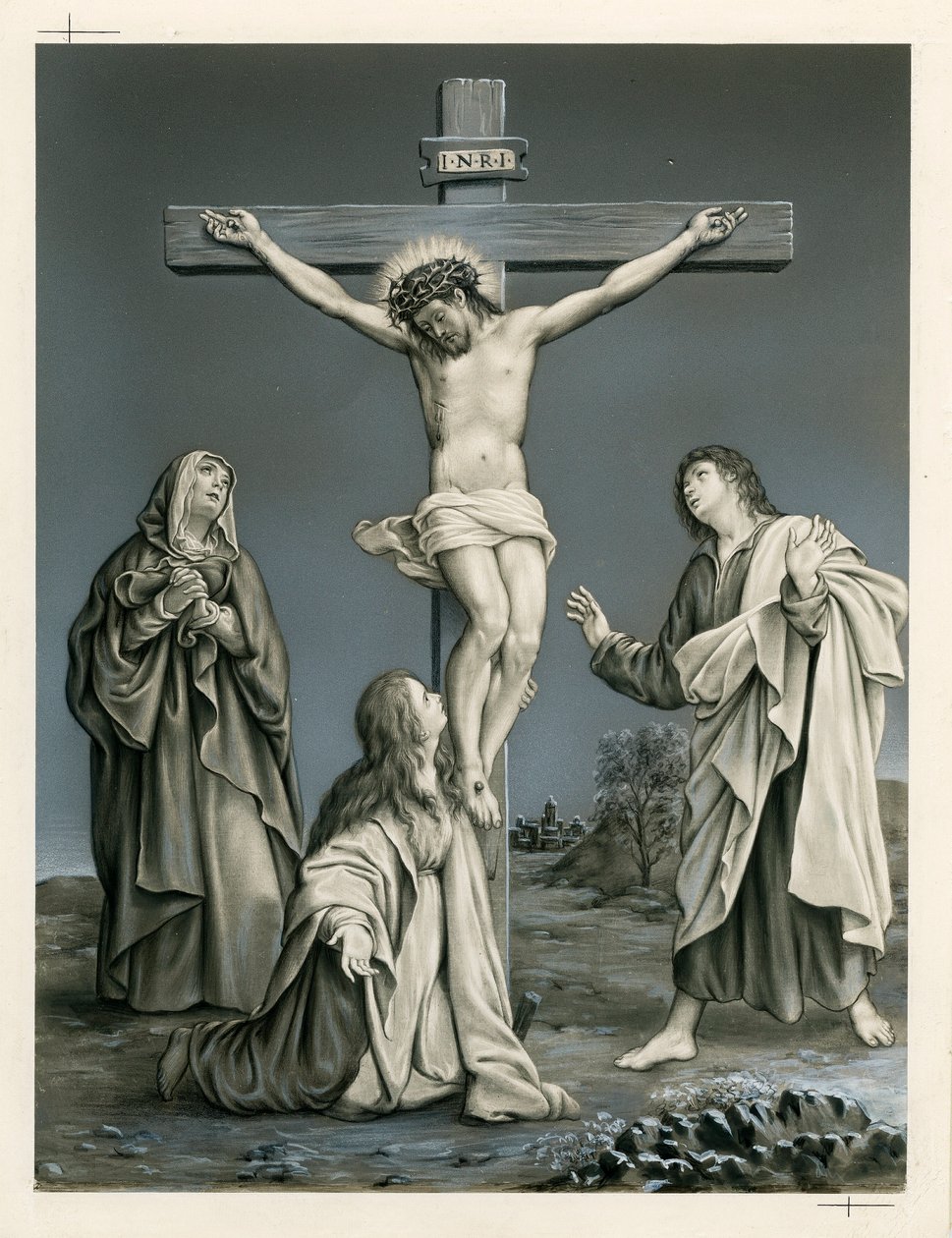 Imagem piedosa: a crucificação (gravura) de Anonymous Anonymous
