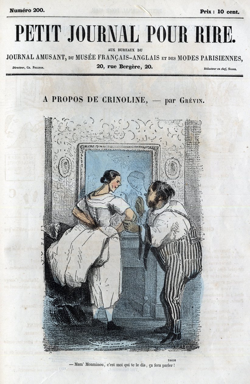 Caricatura política e social durante o Segundo Império. "Sobre Crinolina" de Anonymous Anonymous