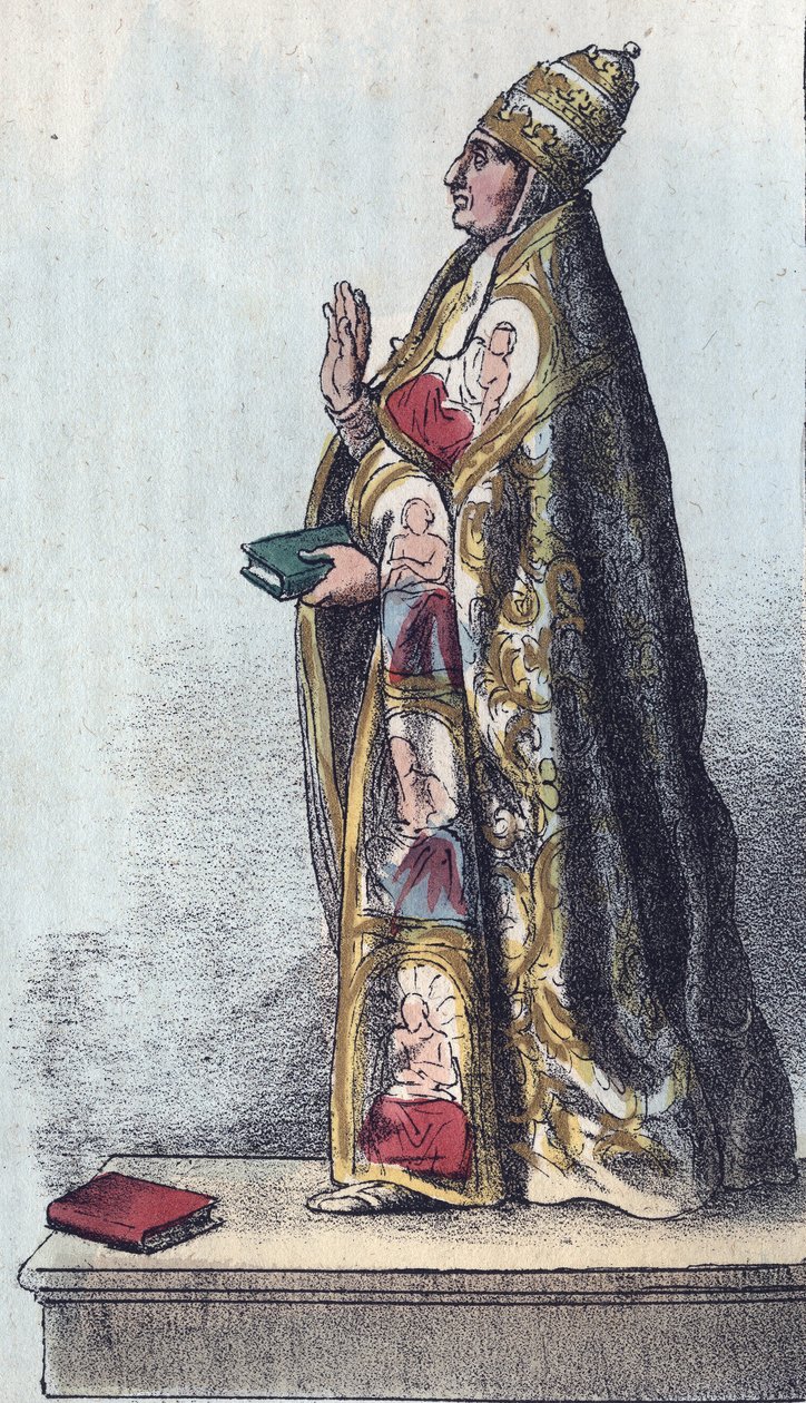 Papa Bonifácio VIII (1235-1303) - Bonifácio VIII (Bonifacius ou Bonifácio) (1294-1303) - - gravura de "Usos e costumes de todos os povos do universo". Ou História do Governo, Leis, Milícias e Religião de Todas as Nações, desde os Primeiros Tempos até o Pre de Anonymous Anonymous