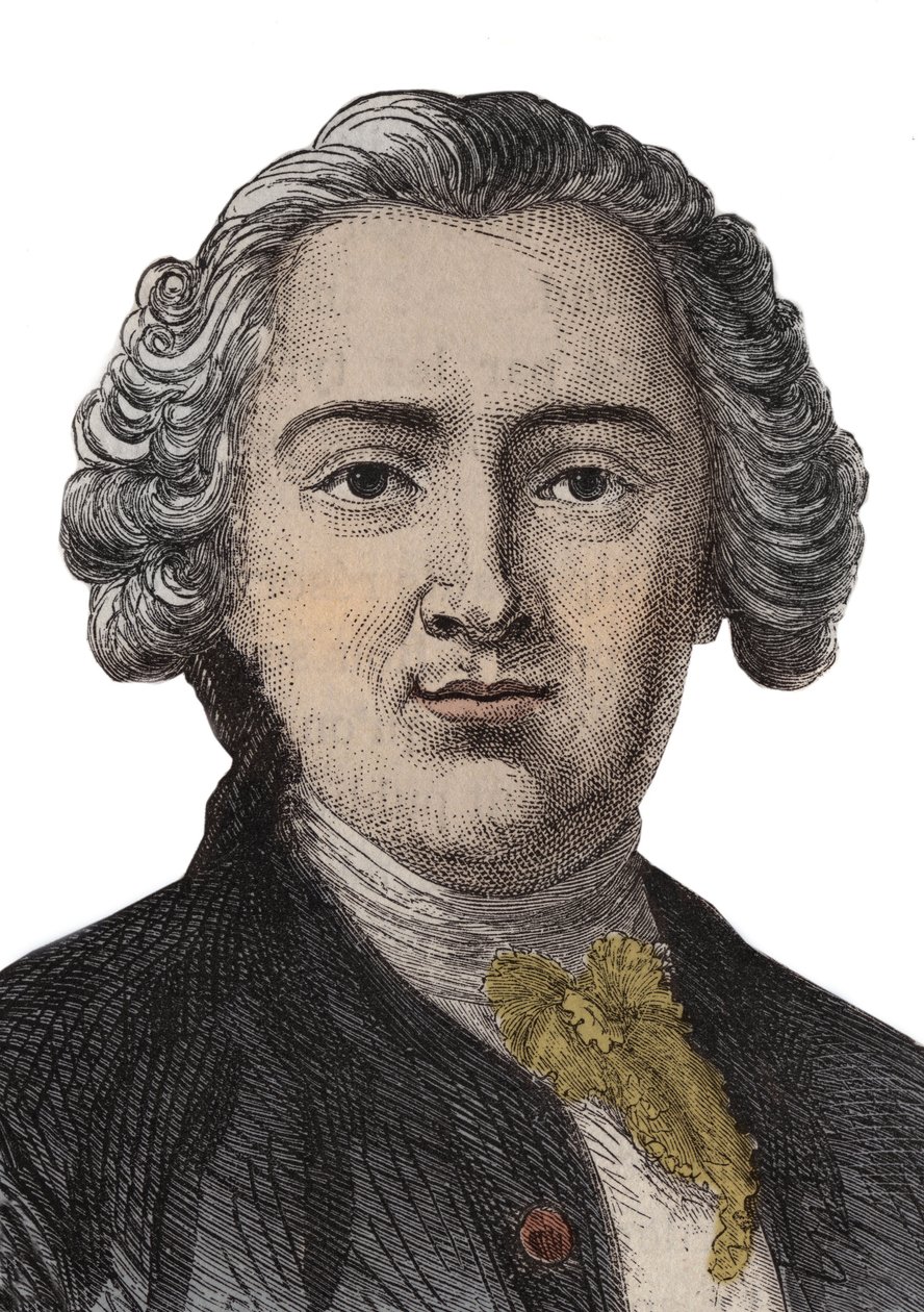 Retrato Gravura de Claude Adrien (Claus- Adrien) Helvetius (1715-1771) Filósofo inglês - gravura de Anonymous Anonymous