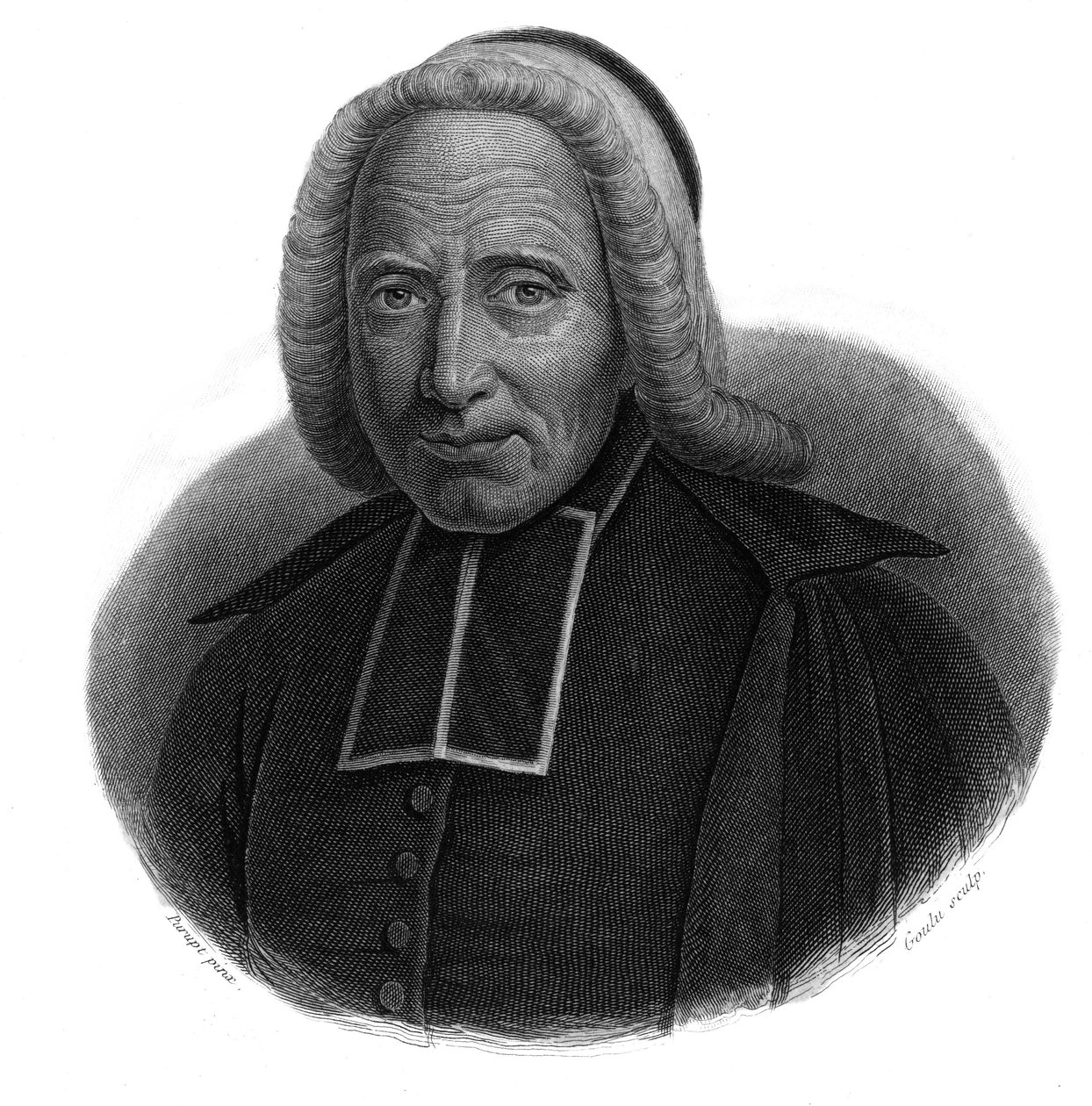 Retrato de Abbe Jean Godinot (1661-1749) em "Retratos e história de homens úteis: homens e mulheres de todos os países e condições, que adquiriram direitos ao reconhecimento dos homens" publicado e propagado por Societe Montyon et Franklin em de Anonymous Anonymous