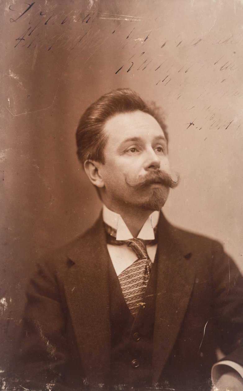 Retrato do pianista e compositor russo Alexander Scriabin (Scriabin ou Skriabin) (1871-1915) - Retrato do compositor Alexander Scriabin (1872-1915) - Anônimo. Fotografia. Coleção Privada de Anonymous Anonymous