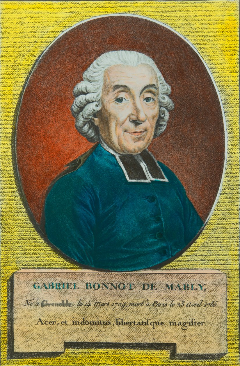 Retrato de Abbe Gabriel Bonnot de Mably (1709-1785) Filósofo e Precursor do Socialismo Utópico, Coleção Privee de Anonymous Anonymous