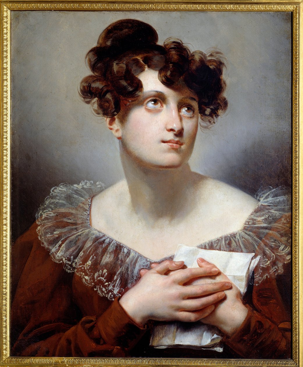 Retrato de Anne Francoise Boutet chamada Mademoiselle Mars (1779-1847) atriz francesa. Pintura anônima de Anonymous Anonymous