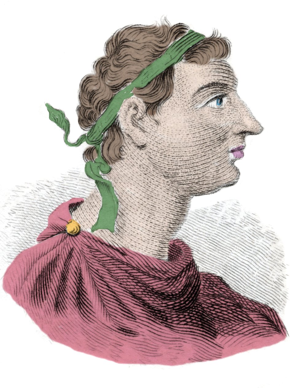 Retrato de Antiochus I Soter (o Salvador) segundo soberano da dinastia Seleucide. Recuperou de -280 a -261. Gravura do século XIX. Milanês de Anonymous Anonymous