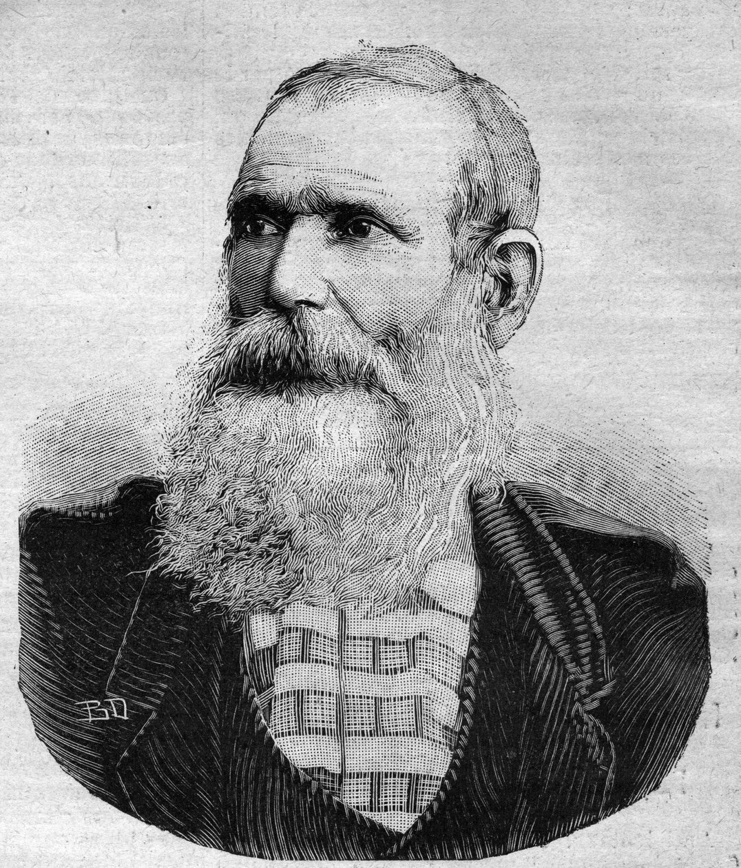 Retrato de Antoine Bonelli, conhecido como "Bellacoscia", bandido corso. Gravura em "Le Peute Parisien". de Anonymous Anonymous