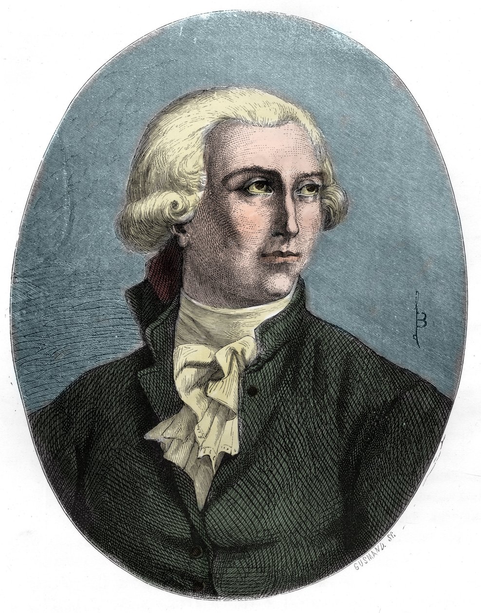 Retrato de Antoine Laurent Lavoisier - Retrato de Antoine Laurent Lavoisier (1743-1794), químico francês - Gravura de 1863 em "Le Livre Rouge - Histoire De L