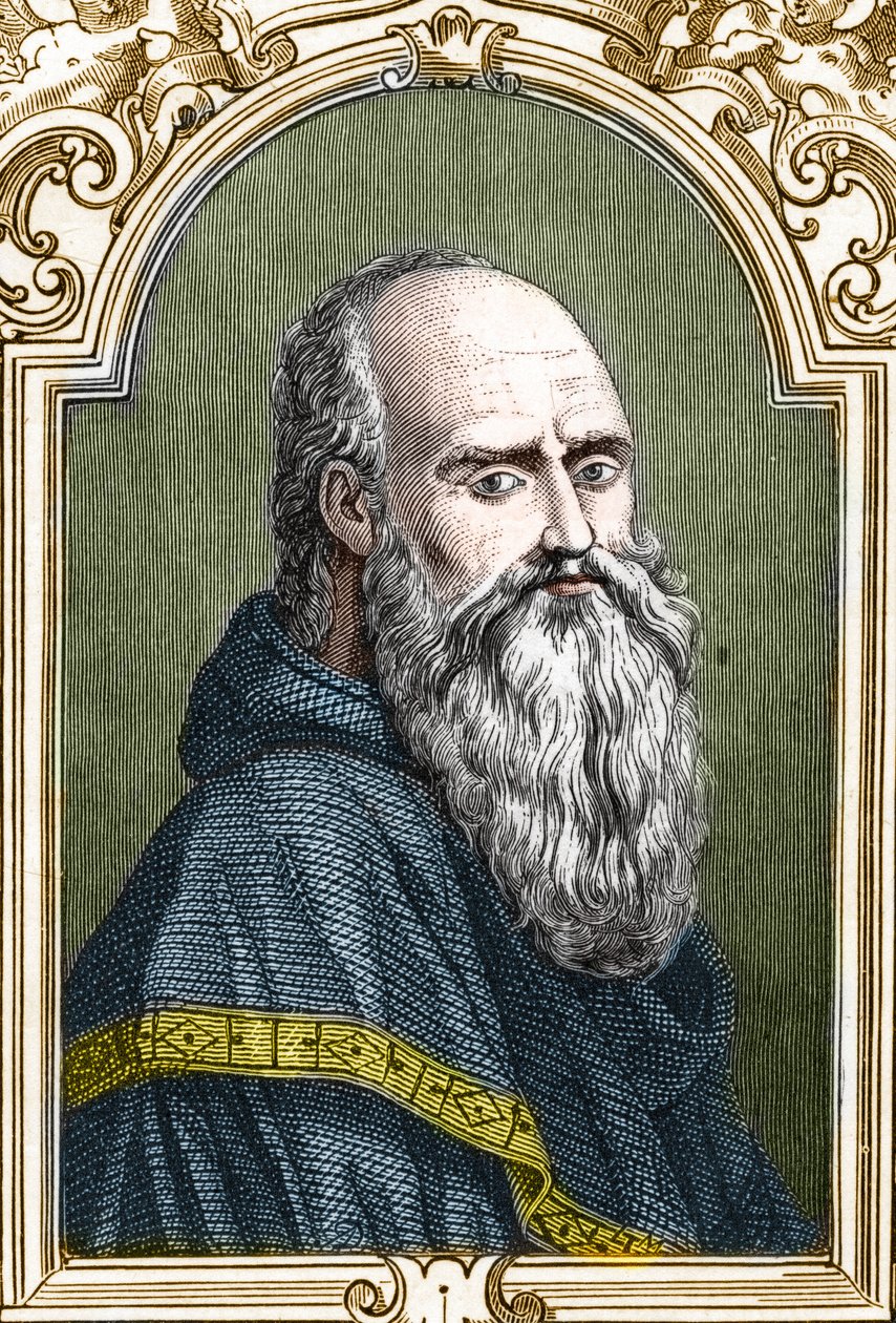 Retrato de Bernardino de Scapis chamado Bernardino Luini (1481-1532) pintor italiano. gravura de 1859 em "as galerias da Europa - Itália" por armengaud. Colecção privada. de Anonymous Anonymous