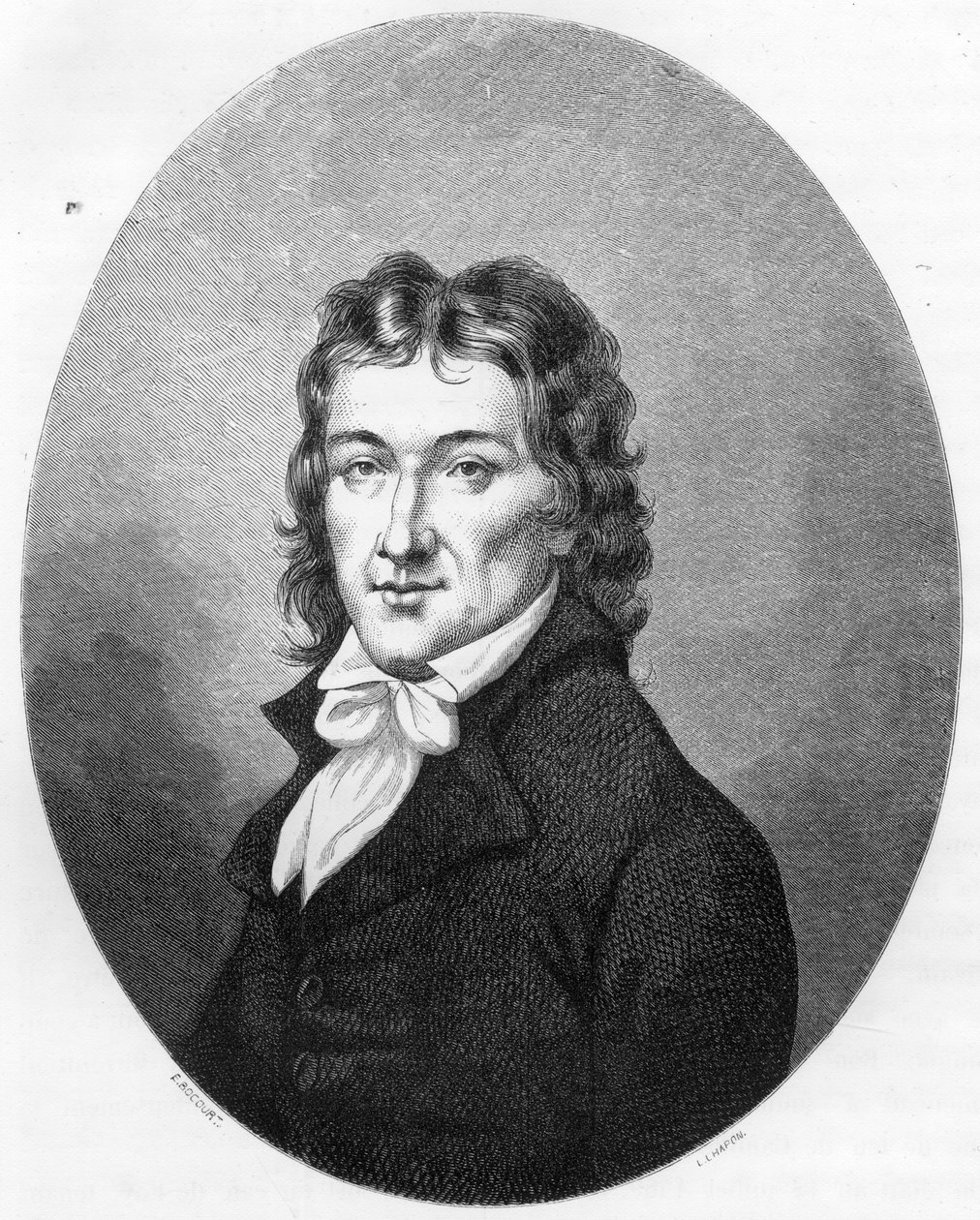 Retrato de Camille Desmoulins (1760-1794) publicista e político - Gravura de 1863 em "Le Livre Rouge - Histoire De L