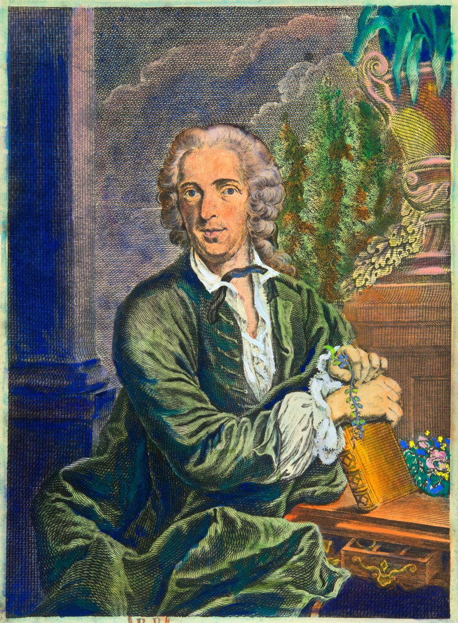 Retrato de Carl Von Linne (1707-1778) naturalista sueco - Coleção Privee de Anonymous Anonymous