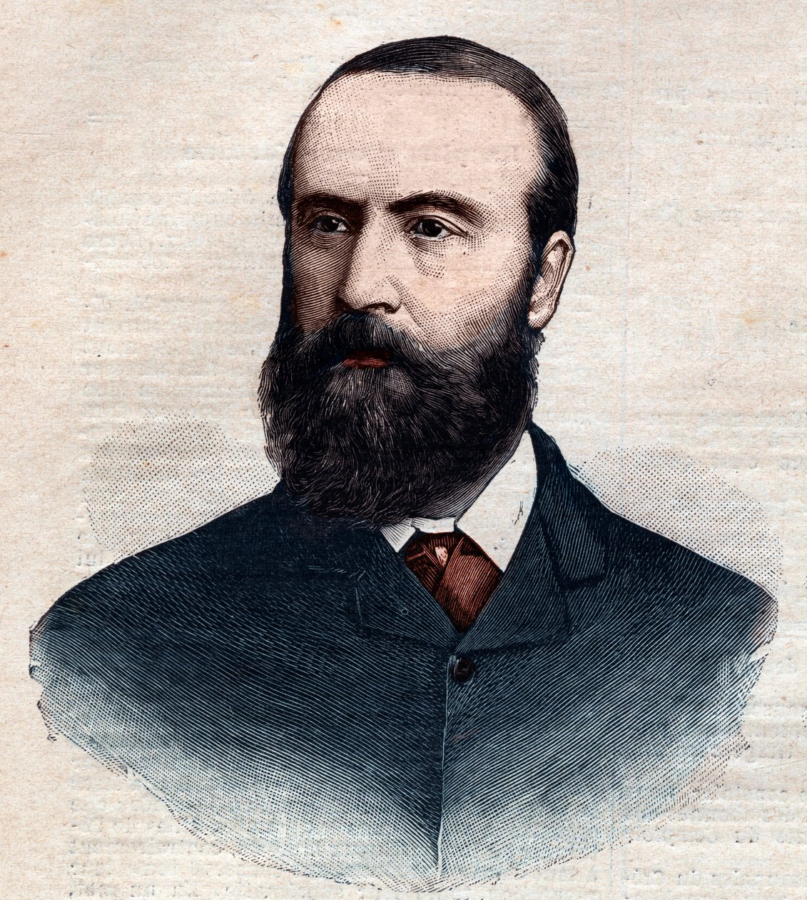 Retrato de Charles Stewart Parnell (1846 -1891), político irlandês. Gravura em "Le petit Parisien", de 1891. Coleção privada. de Anonymous Anonymous