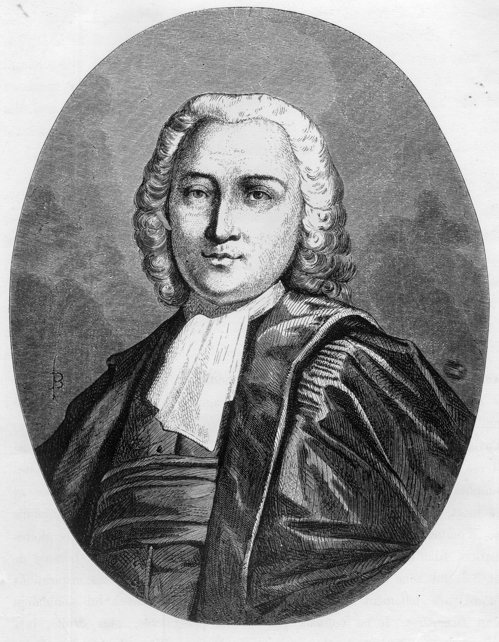 Retrato de Chretien Guillaume de Malesherbes (1721-1794) advogado do Rei sob a Convenção - Gravura de 1863 em "The Red Book - Histoire De L