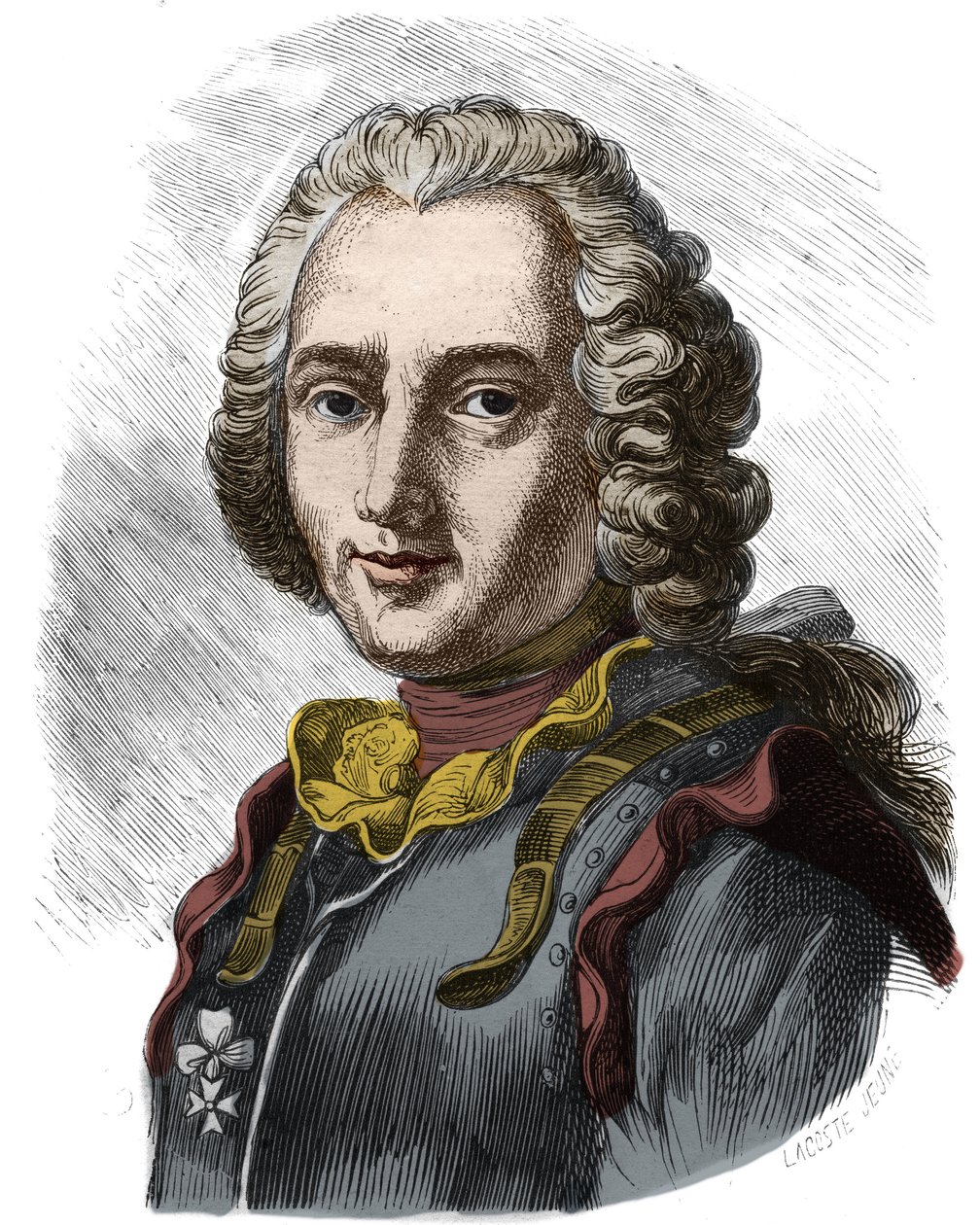 Retrato de Claude, cavaleiro então conde de Forbin (1656 - 1733) marinheiro francês. Gravura do século XIX. Colecção privada. de Anonymous Anonymous