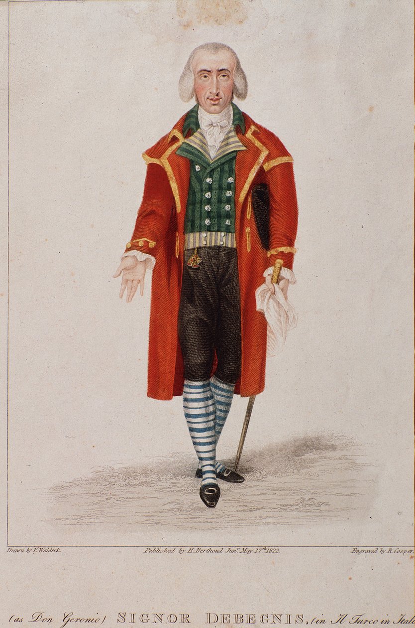 Retrato de Don Geronio interpretado por Debegnis, personagem de O turco na Itália, ópera de Gioaccino Rossini de Anonymous Anonymous