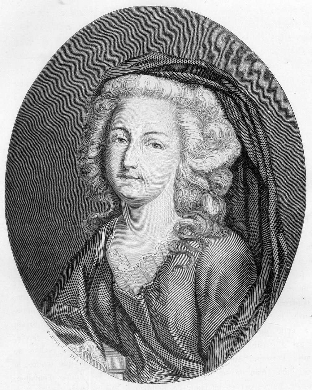 Retrato de Elisabeth Philippine Marie Helene da França chamada Madame Elisabeth (1764-1794), irmã de Luís XVI - Gravação de 1863 em "Le Livre Rouge - Histoire De L