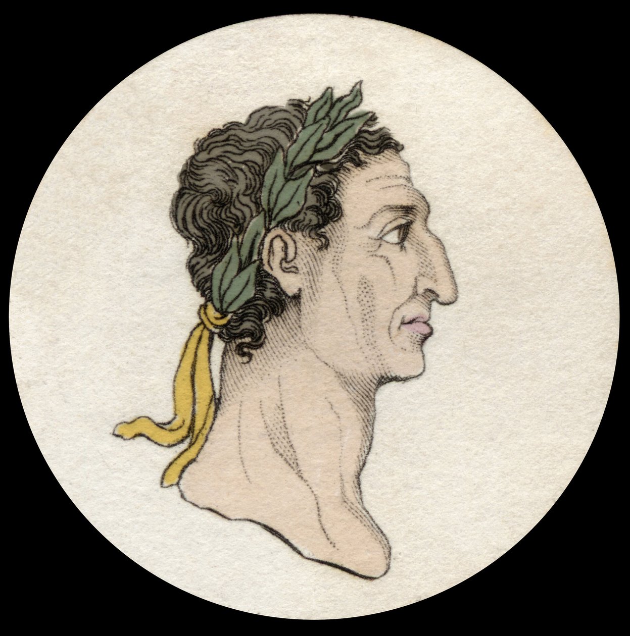 Retrato do Imperador Nerva (Marcus Cocceius Nerva) (26-98 d.C.). Gravura do século XIX. Milanês de Anonymous Anonymous