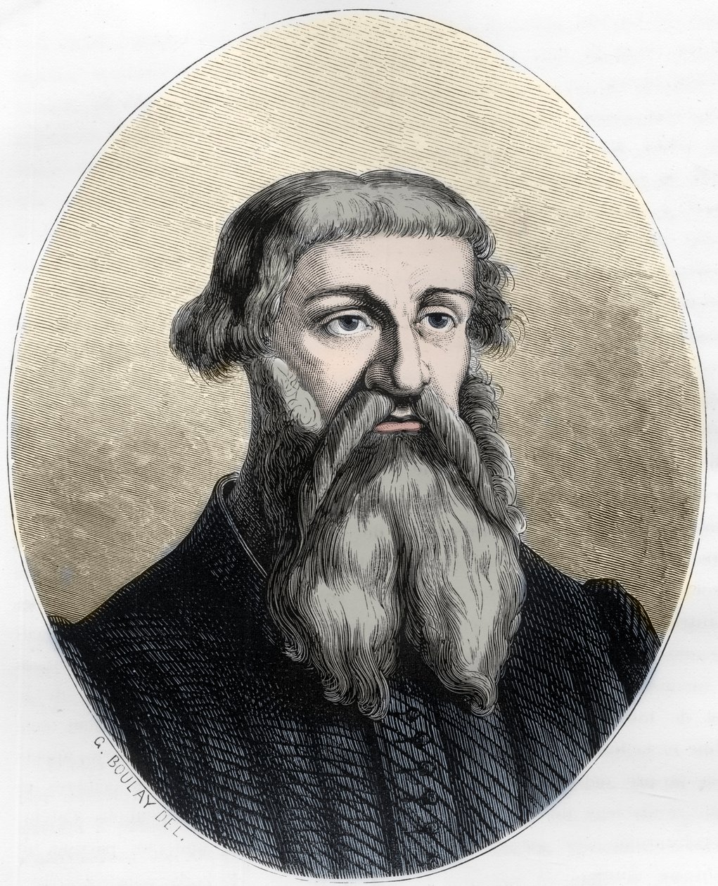 Retrato de Etienne Dolet, estudioso francês, tradutor e impressor - retrato de Etienne Dolet (1509 -1546), escritor francês, poeta, impressor, humanista - Gravura de 1863 em "Le Livre Rouge - Histoire De L