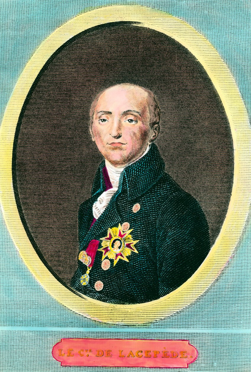 Retrato de Etienne de La Ville, Conde De Lacepede (1756-1825), naturalista francês. Gravura anônima de Anonymous Anonymous