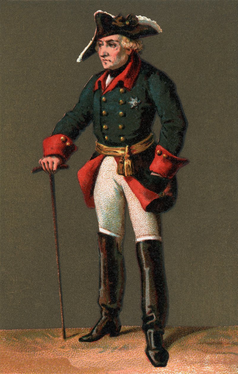 Retrato de FREDERICK II (1712-1786) Conhecido como Frederico, o Grande Rei da Prússia de Anonymous Anonymous