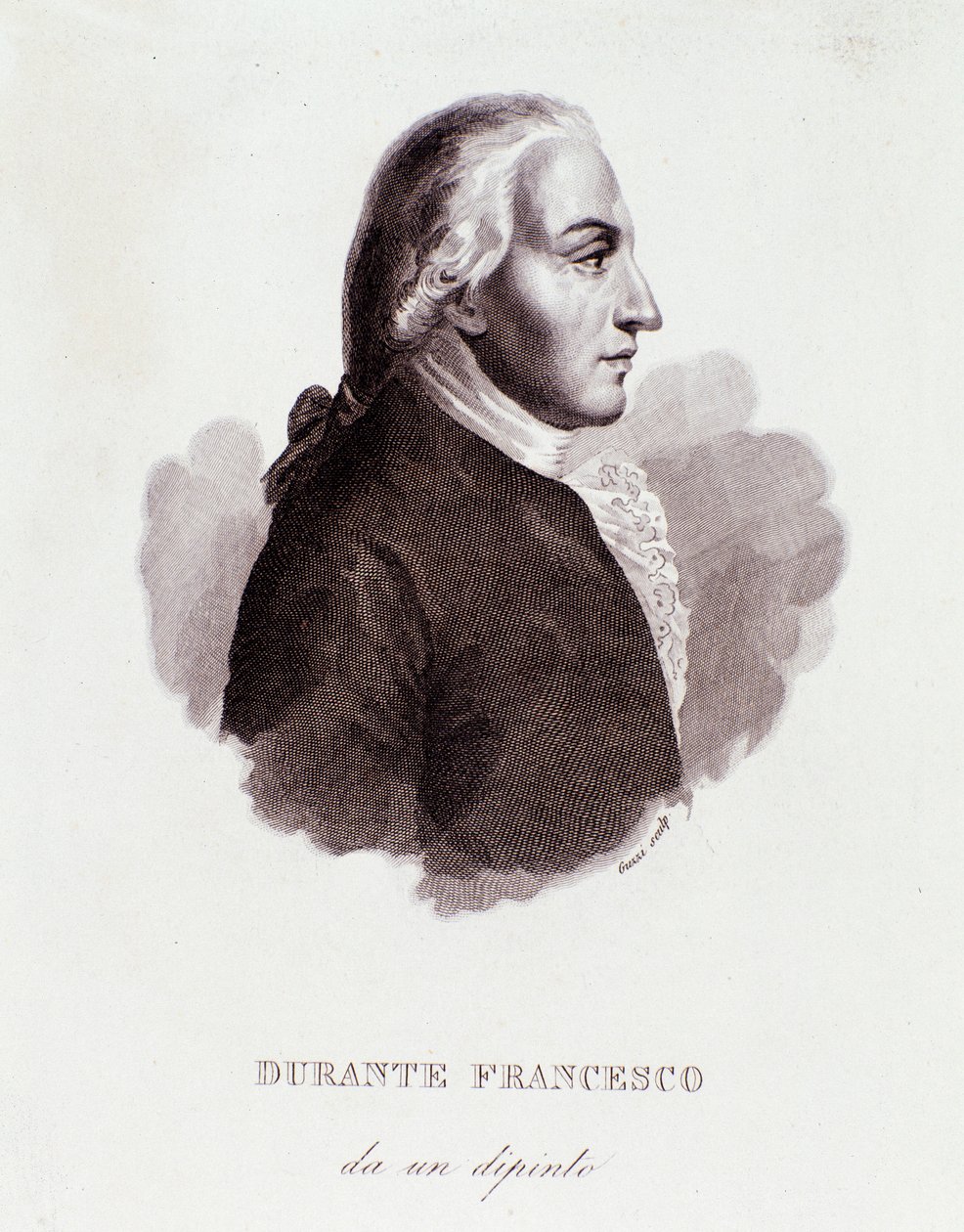 Retrato de Francesco Durante (1684-1755) compositor italiano Depois da pintura. Século XIX. Coleção privada milanesa. de Anonymous Anonymous