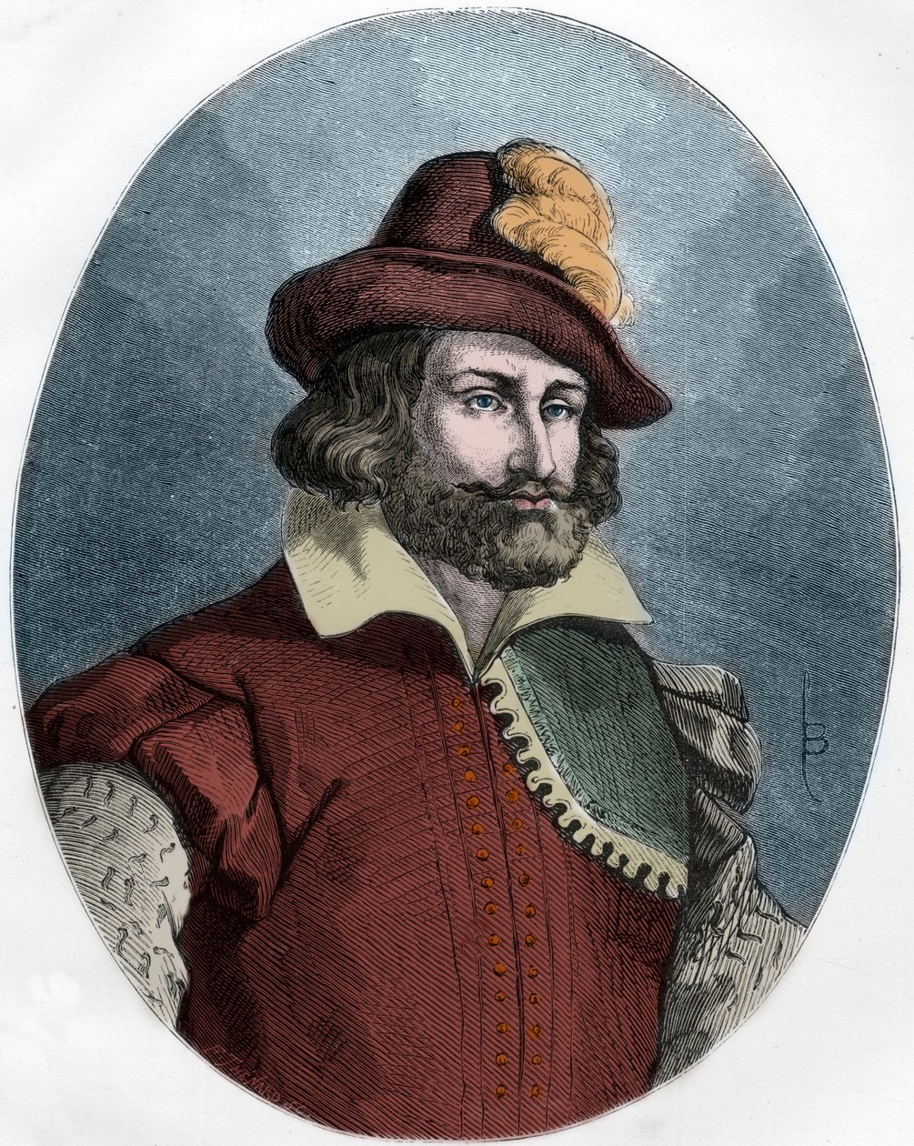 Retrato de François Ravaillac (1578-1610), o assassino de Henri IV (1553-1610) gravura - Retrato de François Ravaillac (1578-1610) assassino do Rei Henrique IV (1553-1610) - Gravura de 1863 em "O Livro Vermelho - Histoire De L