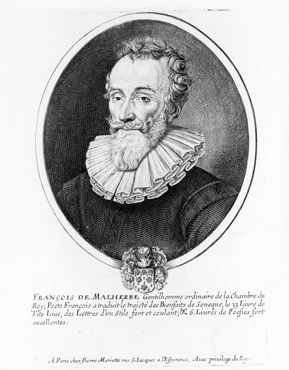 Retrato de François de Malherbe (1555-1628), poeta francês de Anonymous Anonymous