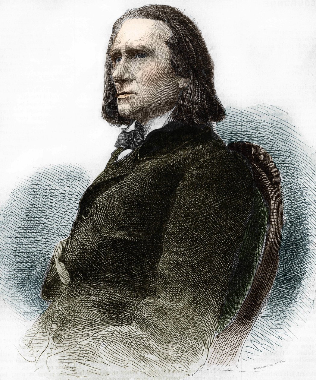 Retrato de Franz Liszt, pianista e compositor húngaro (1811 - 1886). de Anonymous Anonymous